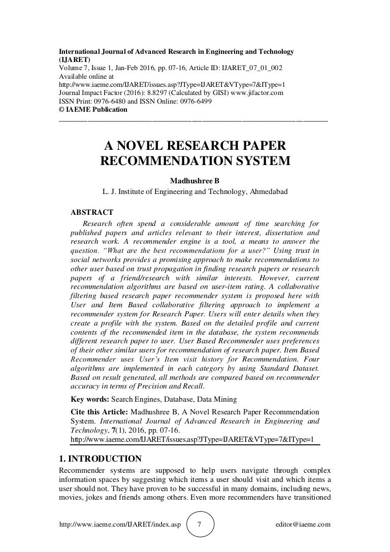 Recommendation for research paper picture