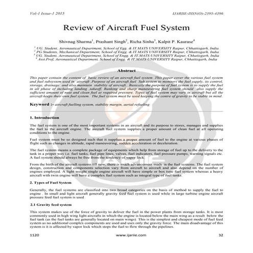 Review of Aircraft Fuel System