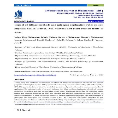 Impact of tillage methods and nitrogen application rates on soil physical hea...