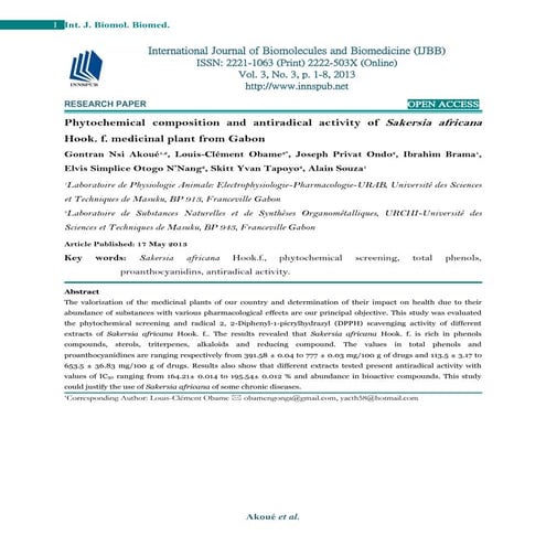 Phytochemical analysis and antioxidant activity in leaves of Dodonaea ...