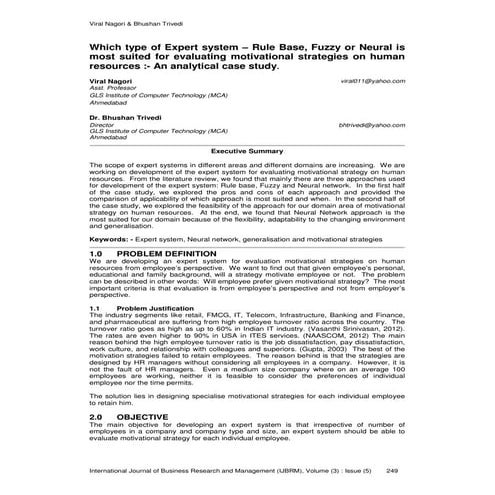 Which type of Expert System – Rule Base, Fuzzy or Neural is Most Suited for E...