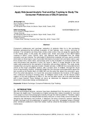 Apply Web-based Analytic Tool and Eye Tracking to Study The Consumer Preferences of DSLR Cameras