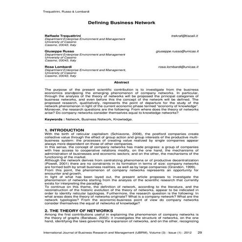 Defining Business Network