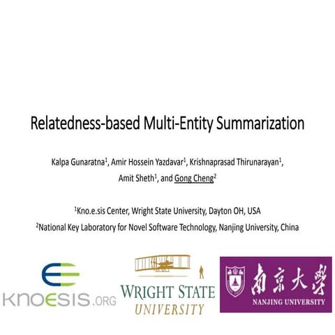 Relatedness-based Multi-Entity Summarization