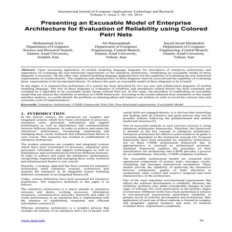 Presenting an Excusable Model of Enterprise  Architecture for Evaluation of R...