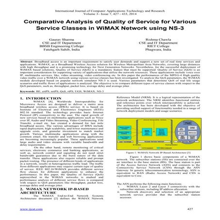Comparative Analysis of Quality of Service for Various Service Classes in WiM...