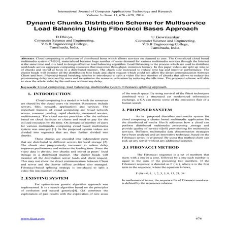 Dynamic Chunks Distribution Scheme for Multiservice Load Balancing Using Fibo...