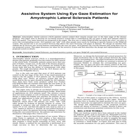Assistive System Using Eye Gaze Estimation for Amyotrophic Lateral Sclerosis ...