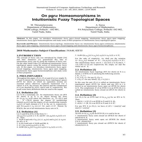 On pgr Homeomorphisms in Intuitionistic Fuzzy Topological Spaces