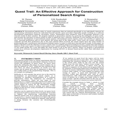 Quest Trail: An Effective Approach for Construction of Personalized Search En...