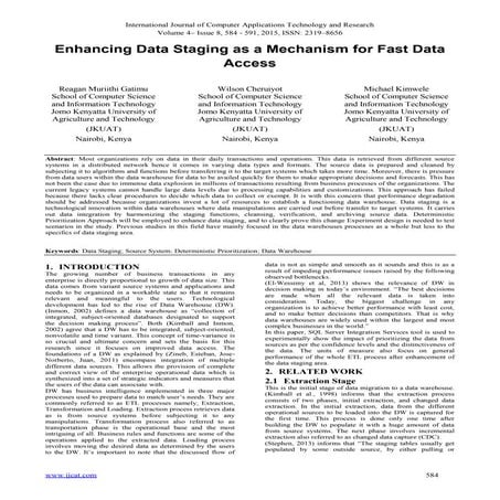 Enhancing Data Staging as a Mechanism for Fast Data Access