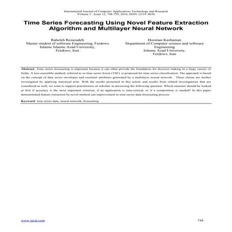 Time Series Forecasting Using Novel Feature Extraction Algorithm and ...
