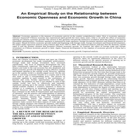 An Empirical Study on the Relationship between Economic Openness and Economic...