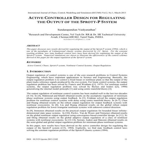 Active Controller Design for Regulating the Output of the Sprott-P System