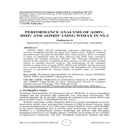 PERFORMANCE ANALYSIS OF AODV, DSDV AND AOMDV USING WIMAX IN NS-2