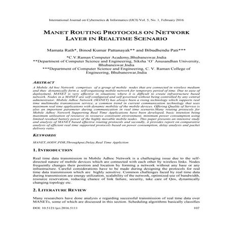 MANET ROUTING PROTOCOLS ON NETWORK LAYER IN REALTIME SCENARIO