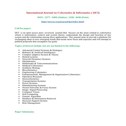 IJCI welcomes conferences to publish their proceedings / post conference proceedings