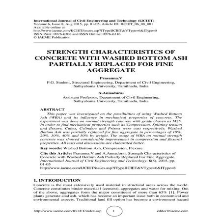 Using Coal Bottom Ash as fine aggregates in cement Mortar production ...