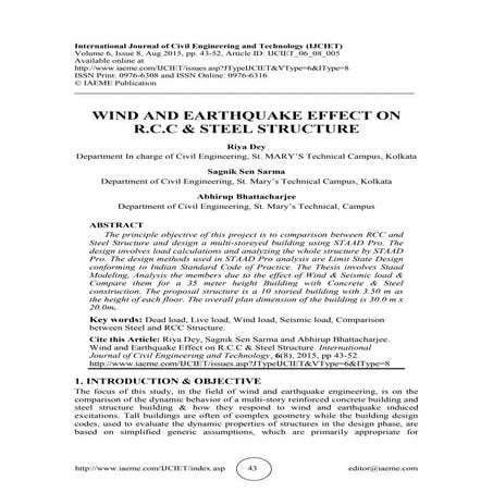 WIND AND EARTHQUAKE EFFECT ON R.C.C & STEEL STRUCTURE | PDF