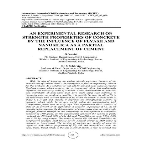 Experimental Study on Partial Replacement of Cement with Nano Silica in ...