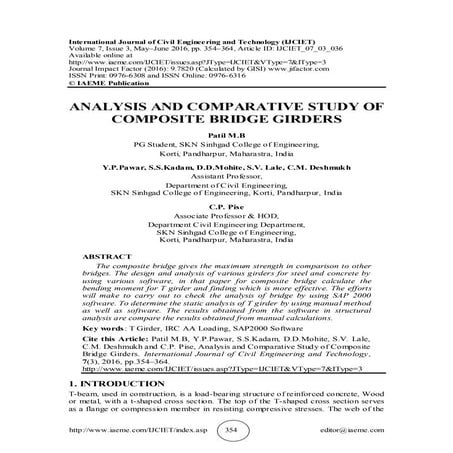 ANALYSIS AND COMPARATIVE STUDY OF COMPOSITE BRIDGE GIRDERS