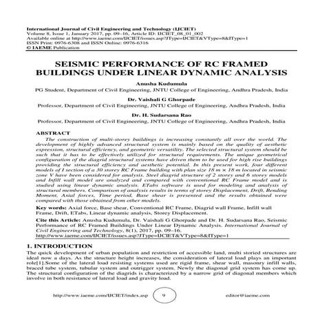 ISEISMIC PERFORMANCE OF RC FRAMED BUILDINGS UNDER LINEAR DYNAMIC ANALYSISjcie...