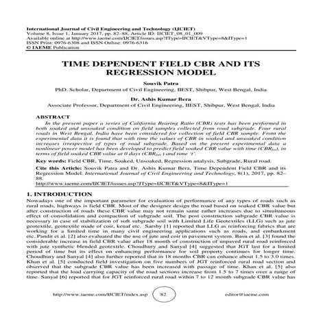 TIME DEPENDENT FIELD CBR AND ITS REGRESSION MODEL 