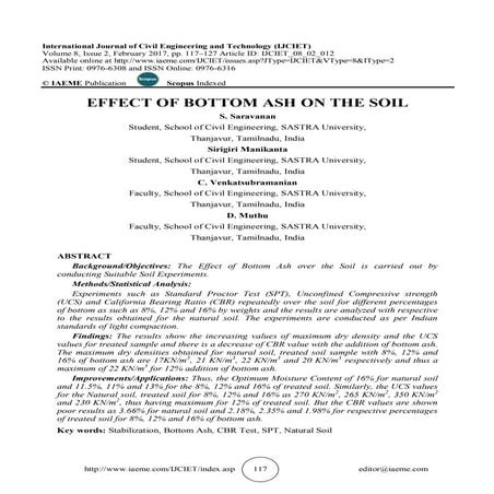 EFFECT OF BOTTOM ASH ON THE SOIL