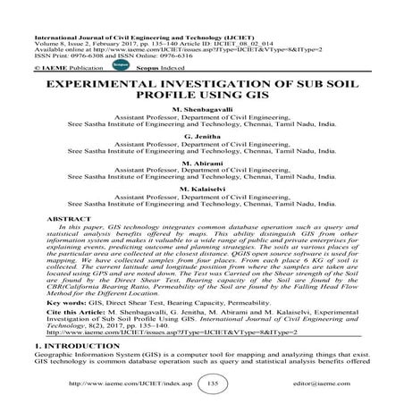 EXPERIMENTAL INVESTIGATION OF SUB SOIL PROFILE USING GIS 