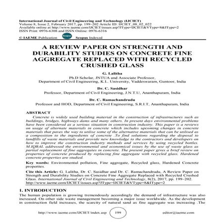 A REVIEW PAPER ON STRENGTH AND DURABILITY STUDIES ON CONCRETE FINE ...