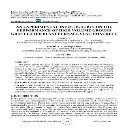 AN EXPERIMENTAL INVESTIGATION ON THE PERFORMANCE OF HIGH VOLUME GROUND GRANUL...