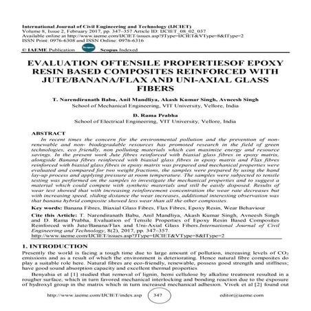 EVALUATION OFTENSILE PROPERTIESOF EPOXY RESIN BASED COMPOSITES REINFORCED WIT...