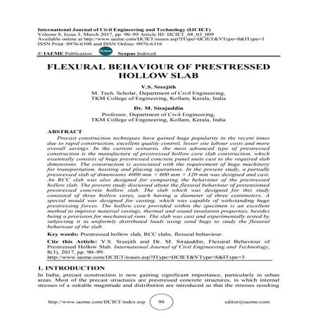 FLEXURAL BEHAVIOUR OF PRESTRESSED HOLLOW SLAB