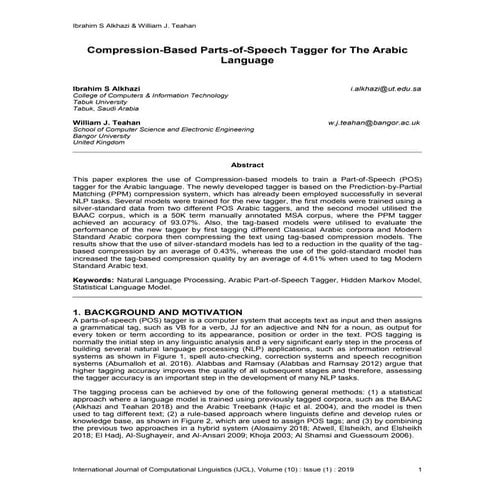Current state of the art pos tagging for indian languages – a study | PDF