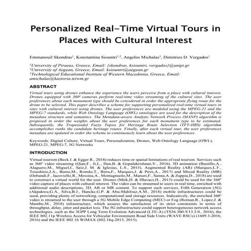 Personalized Real-Time Virtual Tours in Places with Cultural Interest