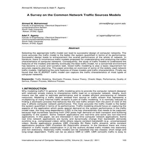 A Survey on the Common Network Traffic Sources Models