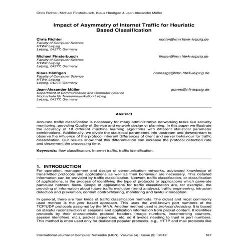 Impact of Asymmetry of Internet Traffic for Heuristic Based Classification