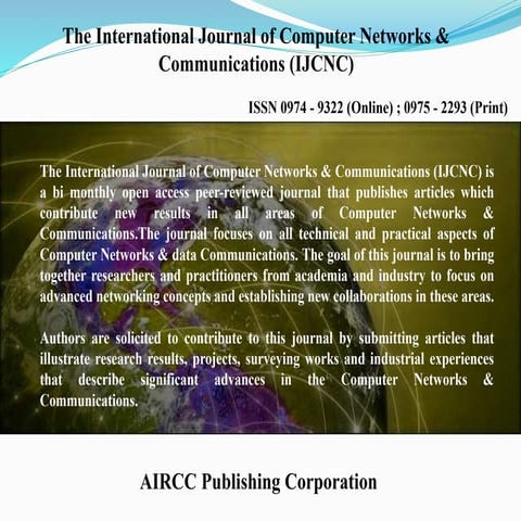 call for papers - International Journal of Computer Networks & Communications (IJCNC) 