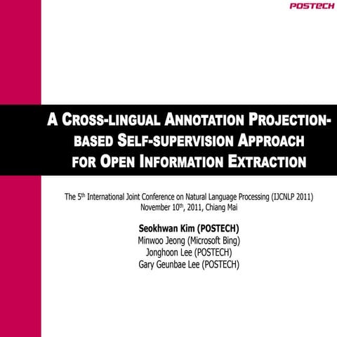 A Cross-lingual Annotation Projection-based Self-supervision Approach for Ope...