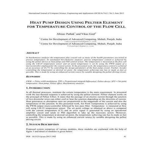 Heat pump design using peltier element For temperature control of the flow cell