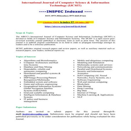 Call for Papers - International Journal of Computer Science & Information Tec...