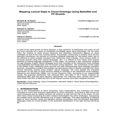Mapping Lexical Gaps In Cloud Ontology Using BabelNet and FP-Growth