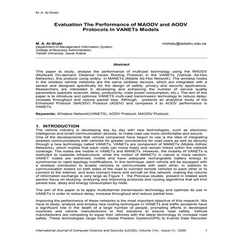 Evaluation The Performance of MAODV and AODV Protocols In VANETs Models