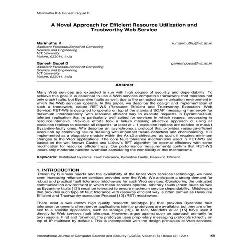 A Novel Approach for Efficient Resource Utilization and Trustworthy Web Service