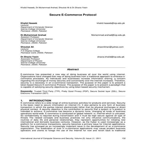 Secure E-Commerce Protocol