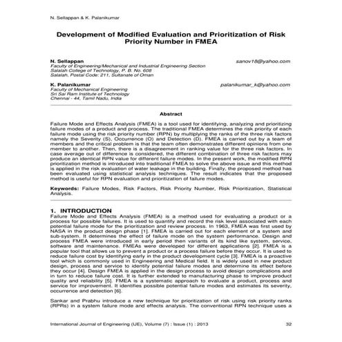 Development of Modified Evaluation and Prioritization of Risk Priority Number...