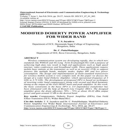 2.4GHZ CLASS AB POWER AMPLIFIER FOR HEALTHCARE APPLICATION | PDF
