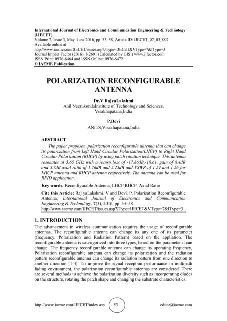 Study and analysis of rf mems shunt switch for reconfigurable antenna | PDF