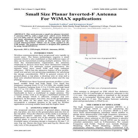 Design and Simulation of Dual Band Planar Inverted F Antenna (PIFA) For ...