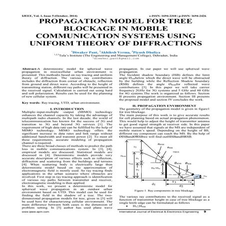 Propagation Model for Tree Blockage in Mobile Communication Systems using Uni...